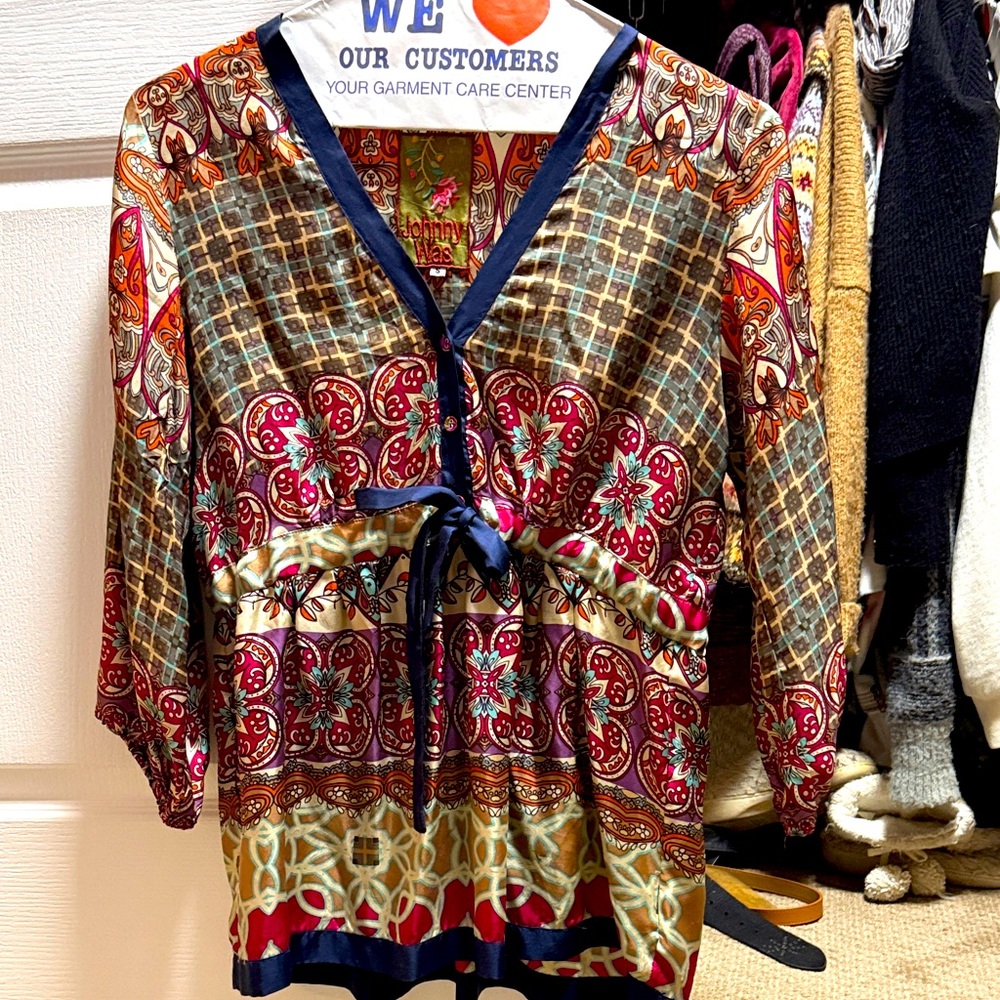 Johnny Was Silk blouse